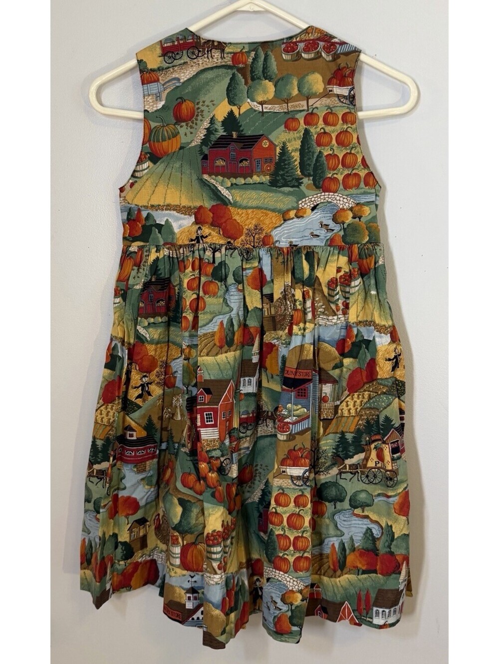 VTG Juliane Girls Jumper Dress Size 5 Fall Pumpkin Patch Harvest Farm GUC
